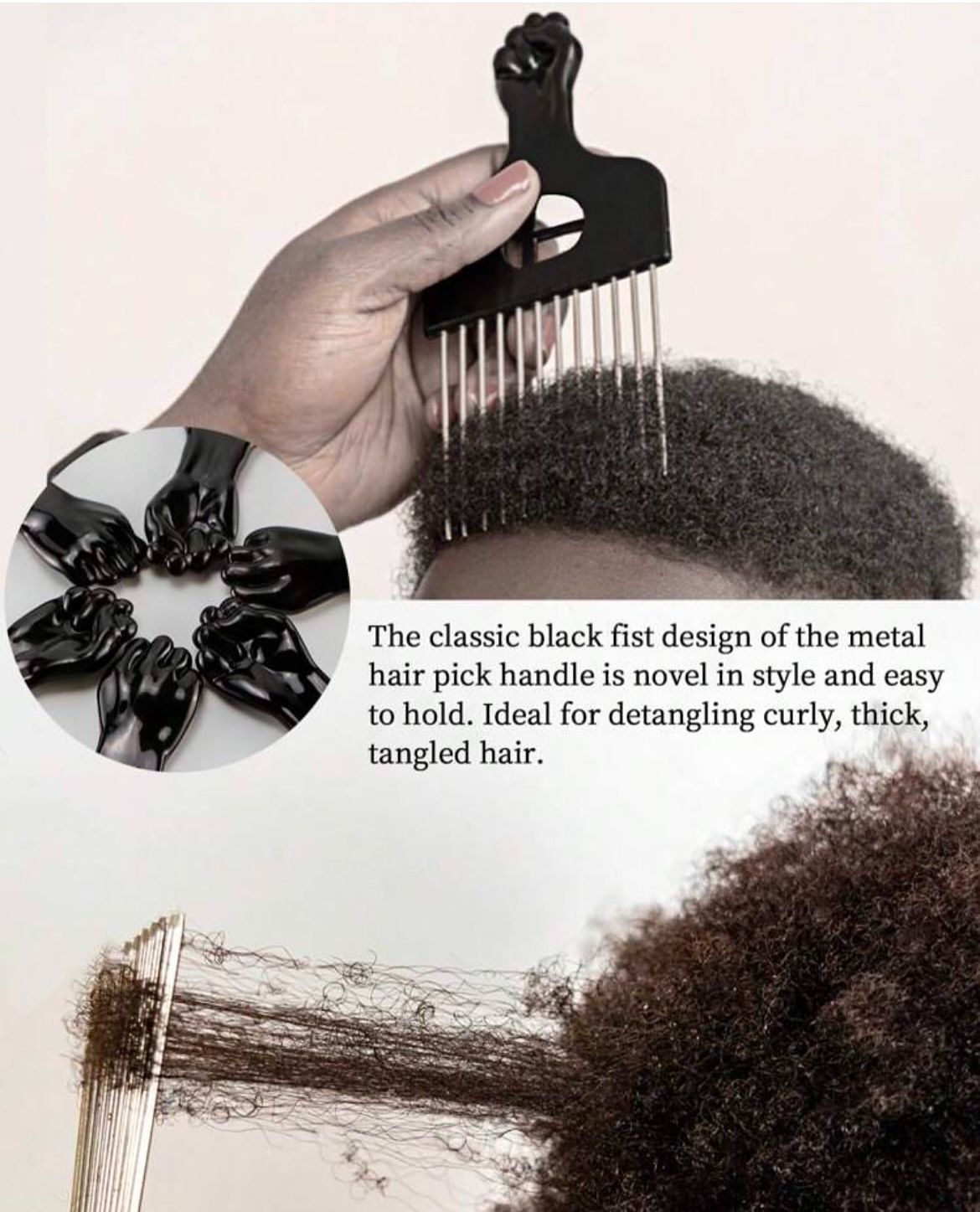 Pettine nero per capelli AFRO